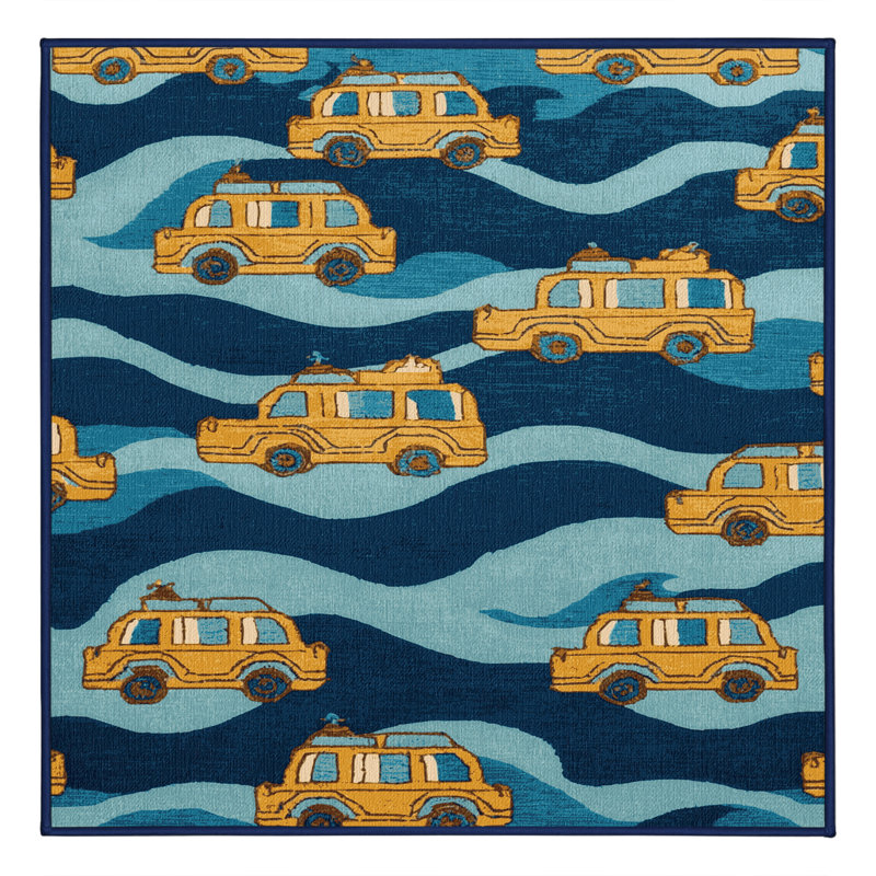 Tapis de transport gris lavable à la machine, Carré 4 pi