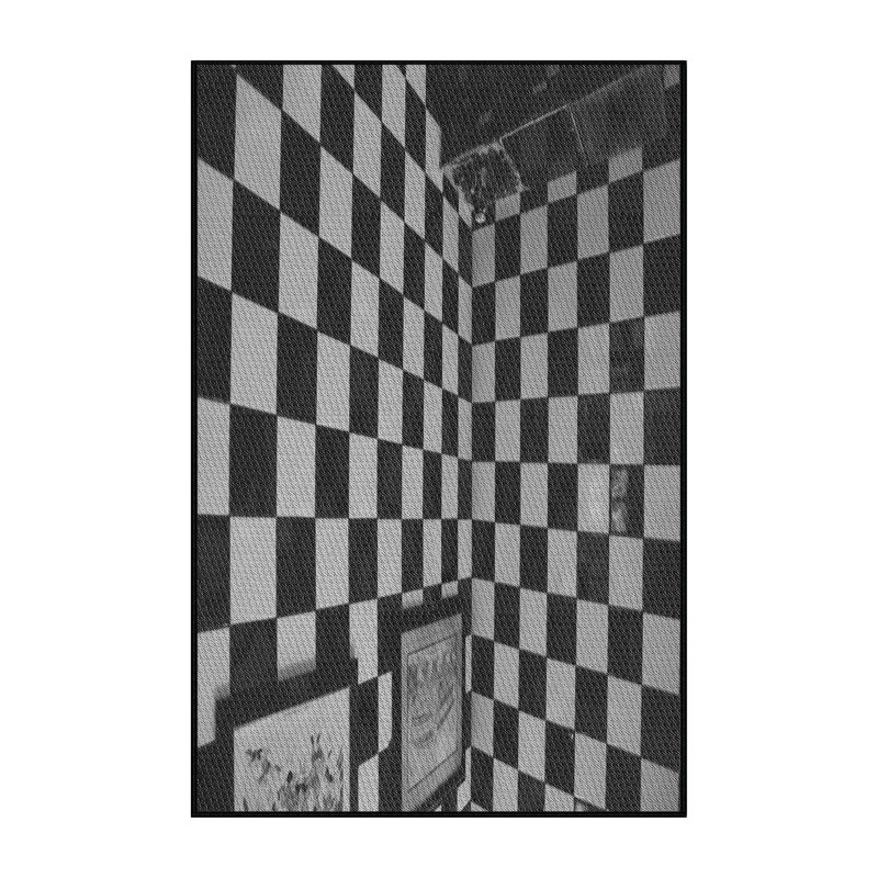 Tapis décoratif à carreaux noirs, Rectangle 7 pi x 9 pi