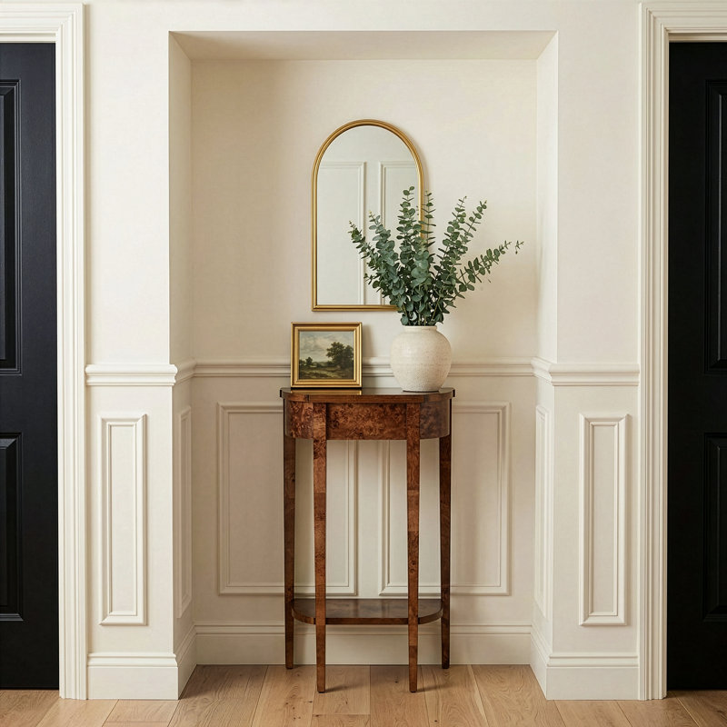 Wendell Console Table, Distressed Olive Ash Burl