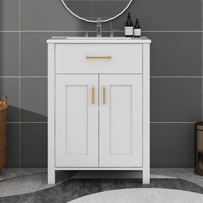 Ensemble de meuble-lavabo avec lavabo en céramique