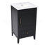Meuble-lavabo de 20 po avec lavabo, armoire de salle de bain avec porte, tablette de porte et patins réglables, tiroir, noir