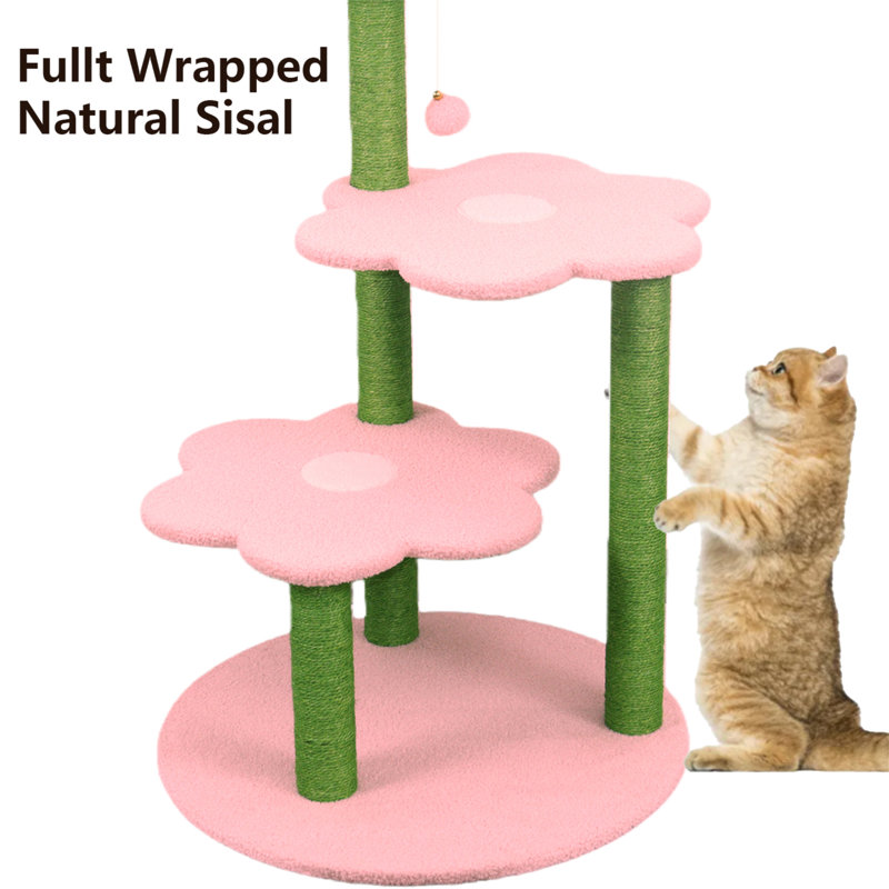 Arbre à chat avec perchoir douillet amovible et poteaux à griffer Meuble à chat à plusieurs niveaux pour chatons / chats à grimper, se reposer et jouer