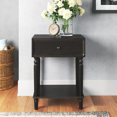 Kleban Solid Wood End Table with Storage