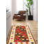 Tapis décoratif en laine de conception unique 3 pi 8 po x 6 pi Chafã noué à la main 1980s brun/rouge/beige
