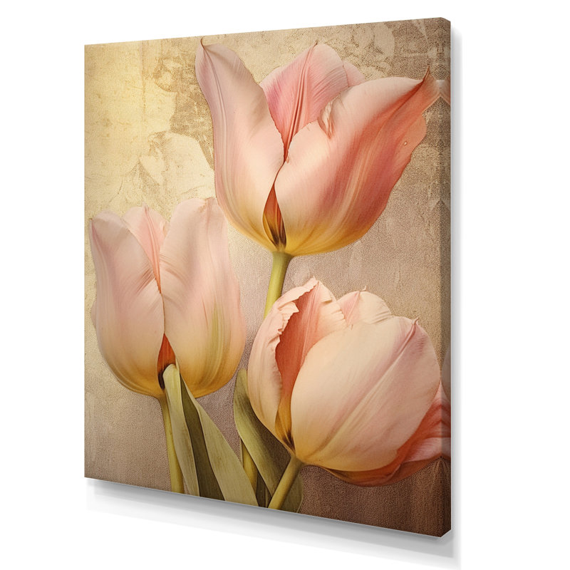 Tulip Dreams IV - impression sur toile florale, H 32 po x l 24 po x P 1 po, Toile tendue
