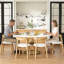Ensemble de table de salle à manger extensible 43 po pour 4 à 6 personnes avec 4 chaises en bois massif