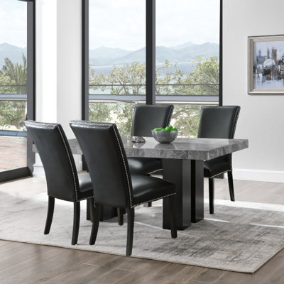 Anxhela - Person Marble Top Four Leg Dining Set