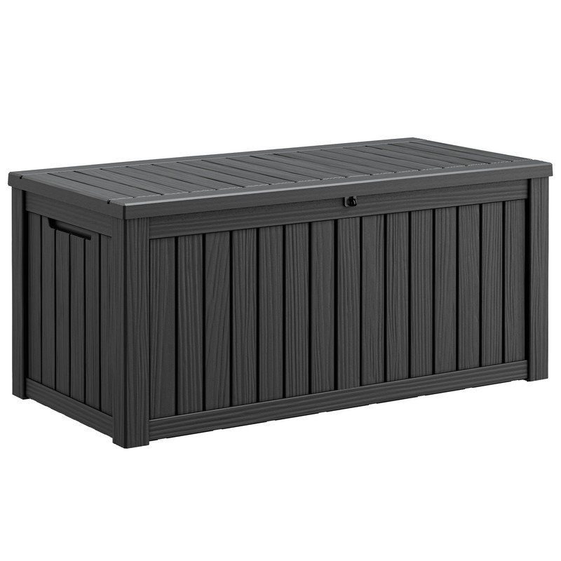 Grande boîte de rangement en résine 150 gallons - Rangement extérieur imperméable avec couvercle verrouillable et cloisons amovibles