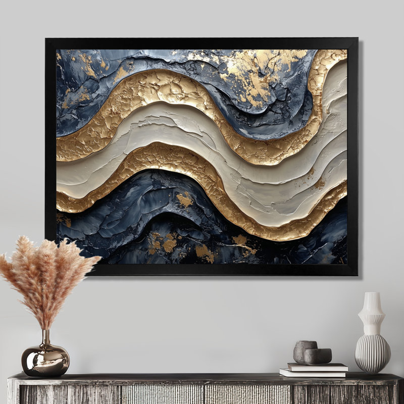 Nyajiah - Abstract Wall Art, 30" H x 40" W, Single Picture Framed, Black