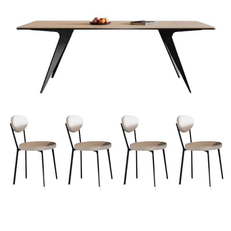 Modern practical simple dining table and chairs, 29.5"H x 55.1"L x 31.4"W