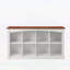 Organisateur de rangement à 8 cubes avec bois à deux tons, bibliothèque à 2 niveaux, moulures décoratives et tablette de rangement ouverte pour une utilisation polyvalente