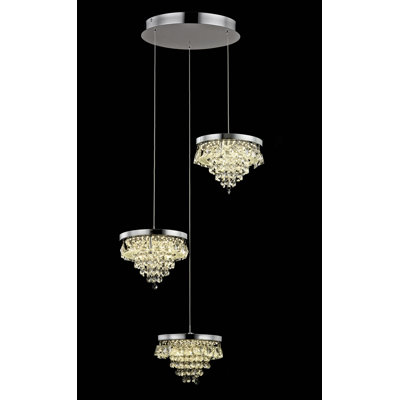 Ricky 3 - Light Chrome LED Cluster Pendant