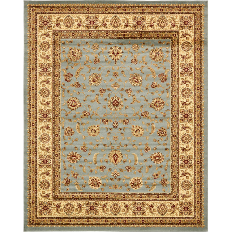 Tapis oriental Niles, Bleu, Rectangle 7 pi 10 po x 10 pi