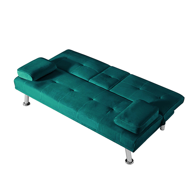 Canapé-lit 70,07 po Jodiann, Velours vert