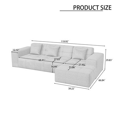 Arbolente Modern Outdoor Chaise Lounge + Sofa Set, Adjustable Chaise & 2-Seater Sofa, All-Weather UV-Resistant Fabric, No Assembly Required