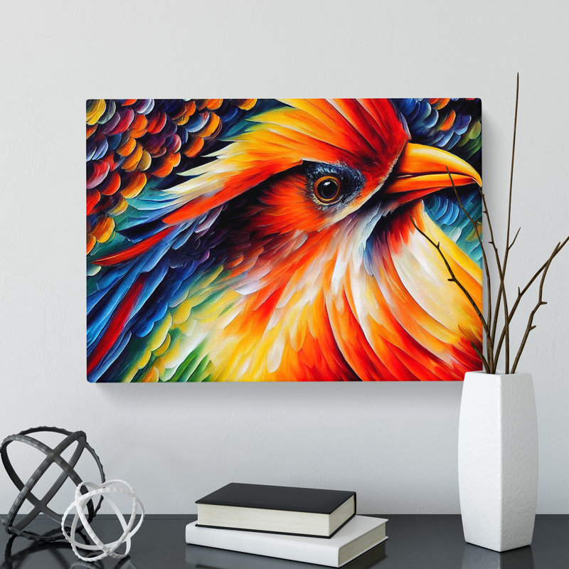 Cardinal Bird Painting Vol.3 - Wrapped Canvas, 40cm H x 60cm W x 3cm D