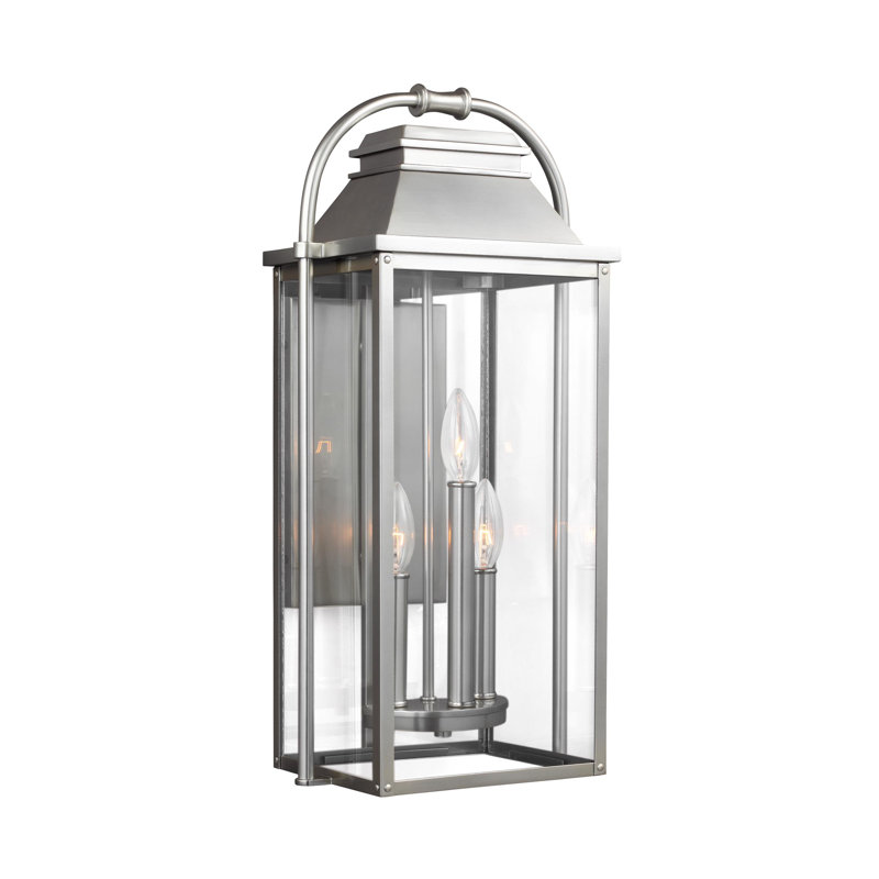 Plafonnier encastré d'extérieur 3 lumières Newson, H 18,25 po x l 8,75 po x P 7,5 po, Acier brossé peint
