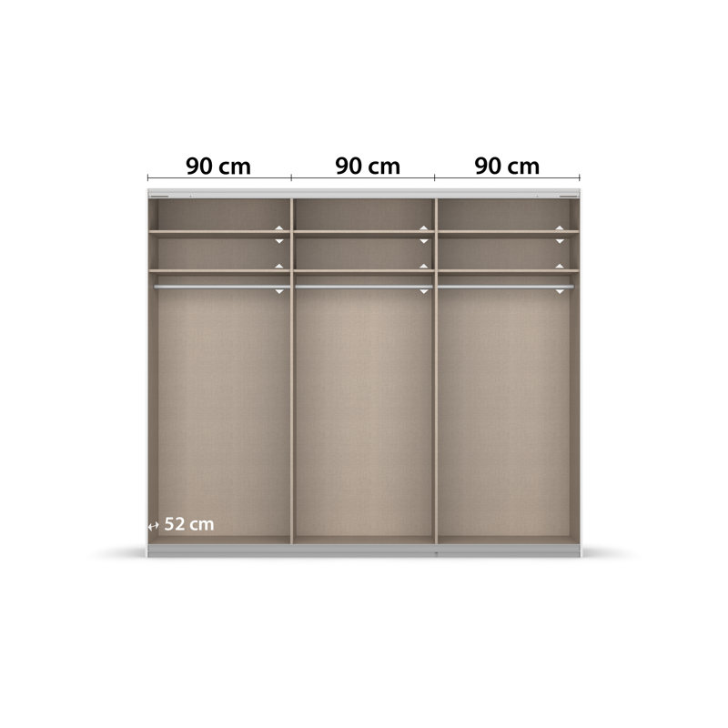 Kulmbach 3 Sliding Door Wardrobe INCL. Delivery and Assembly, 210 cm H, White
