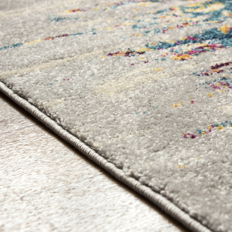 Tapis rose / bleu N'de, Rectangle 2 pi 2 po x 3 pi 11 po