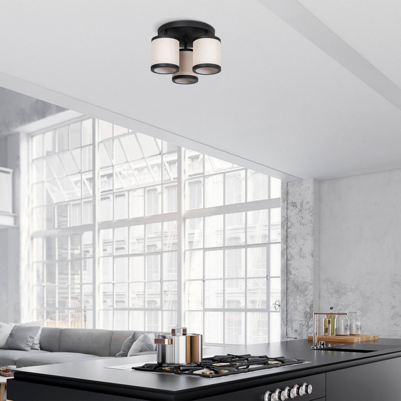 Luminaire suspendu cylindrique à 3 lumières