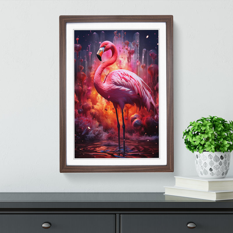 Flamingo Futurism Art - Framed Print