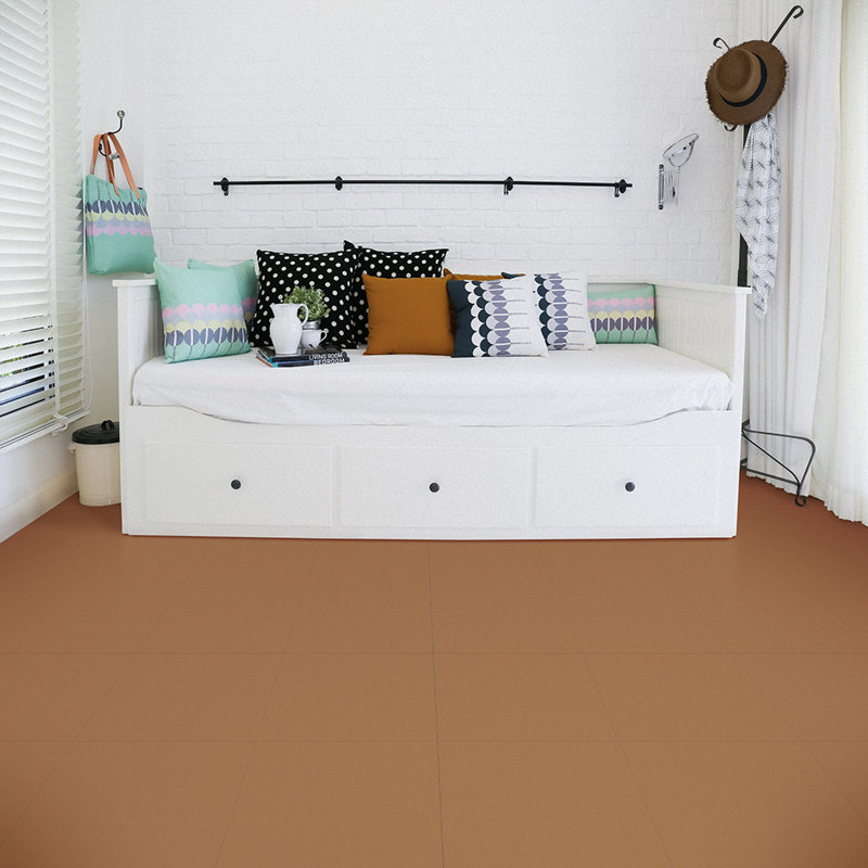Carreau de vinyle luxueux 20 po x 20 po x 5 mm Leather Look, Chameau