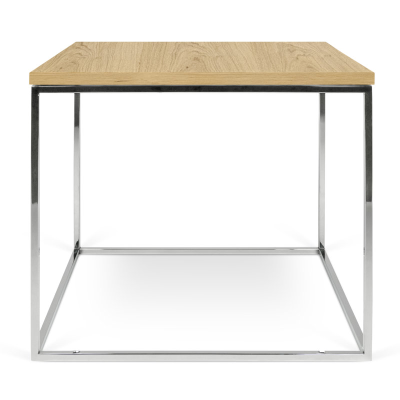 Linkous Frame End Table, Oak, Chrome