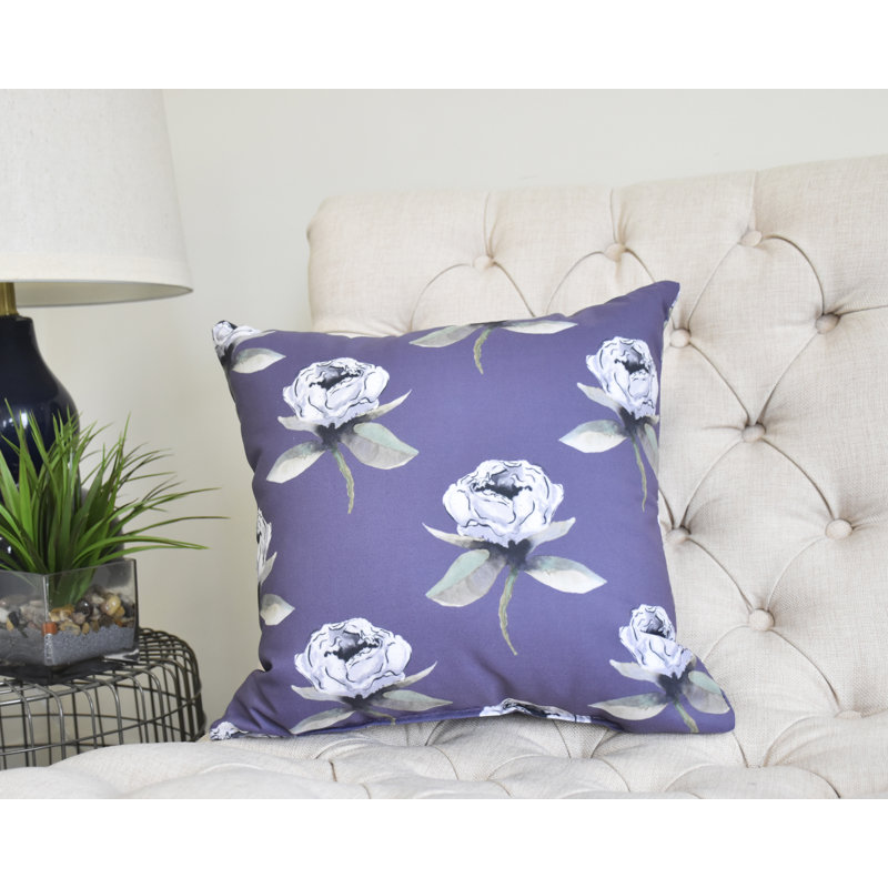 Housse et insert de coussin carré Fickle Florals, 20 po x 20 po, Mauve