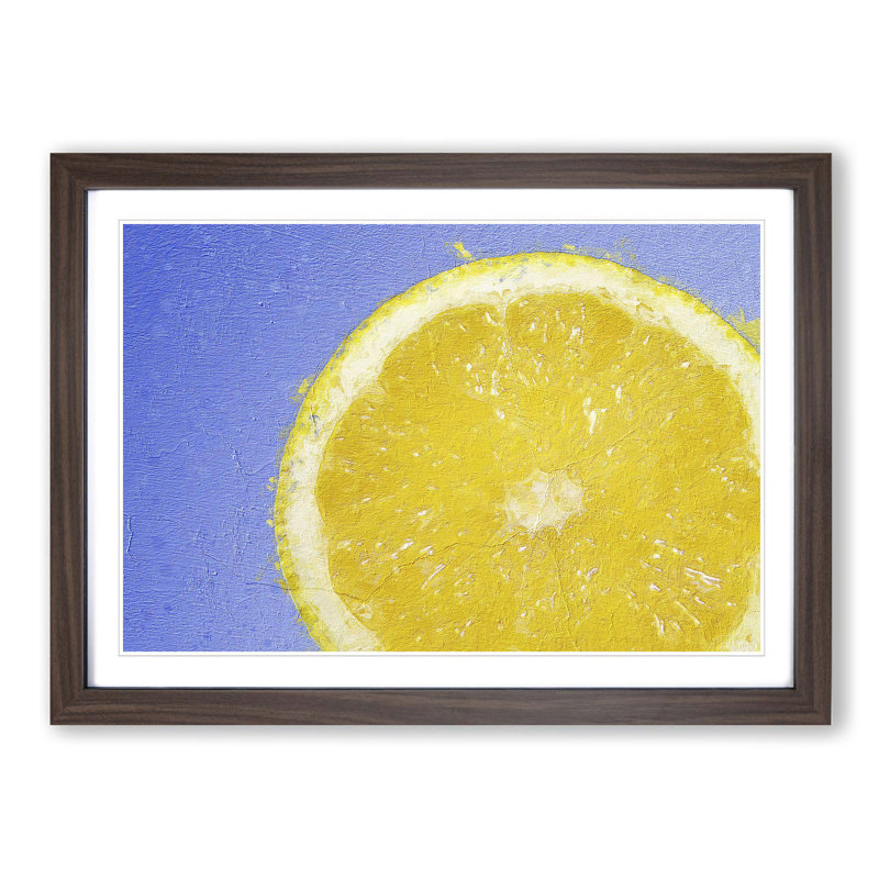 Lemon Slice - Picture Frame Painting Print, 48cm H x 65cm W x 2cm D, Walnut Framed