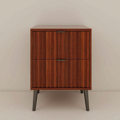 Wooden Nightstand with 2 Drawers