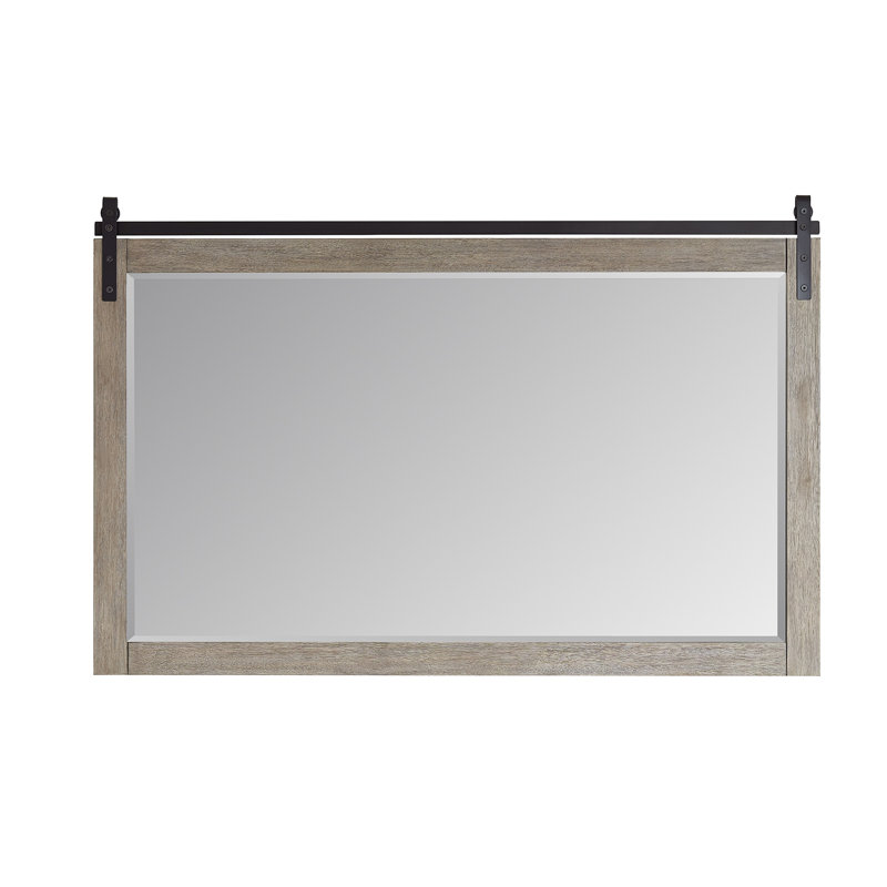 Miroir de salle de bain mural Karamfila, Gris classique, 39,4 po x 60 po