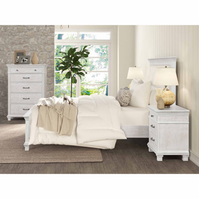 Ensemble de chambre à coucher 3 pièces Avallon (1 lit + 1 table de chevet + 1 commode)