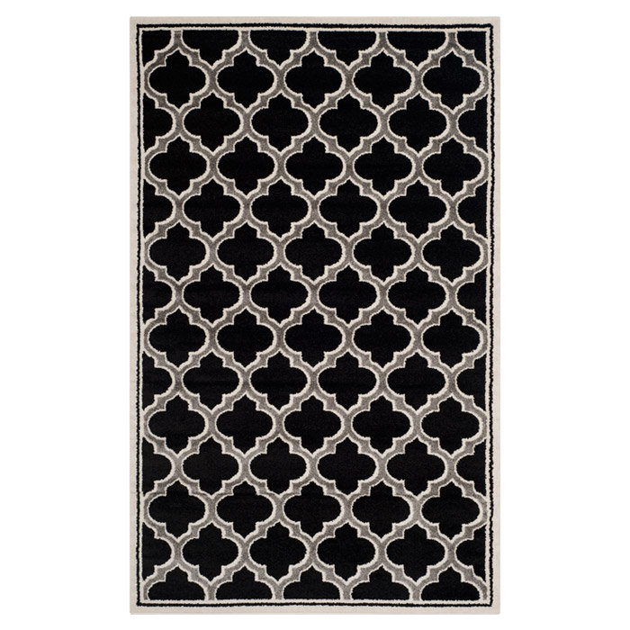 Ammundsen Geometric Anthracite/Ivory Area Rug