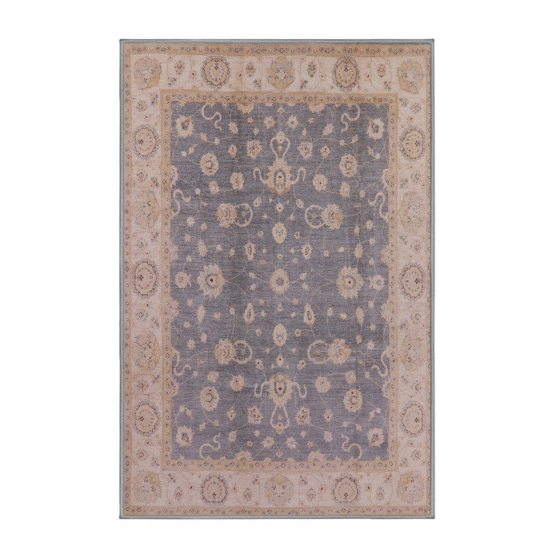 Tapis oriental bleu / brun clair Lothen, Rectangle 5 pi x 7 pi