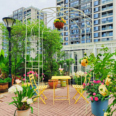 Metal Garden Arch Iron Garden Arbors Gazebo Dia 81.3'' X 114.2'' High Birdcage Shape Pergola Pavilion For Wedding Ceremony