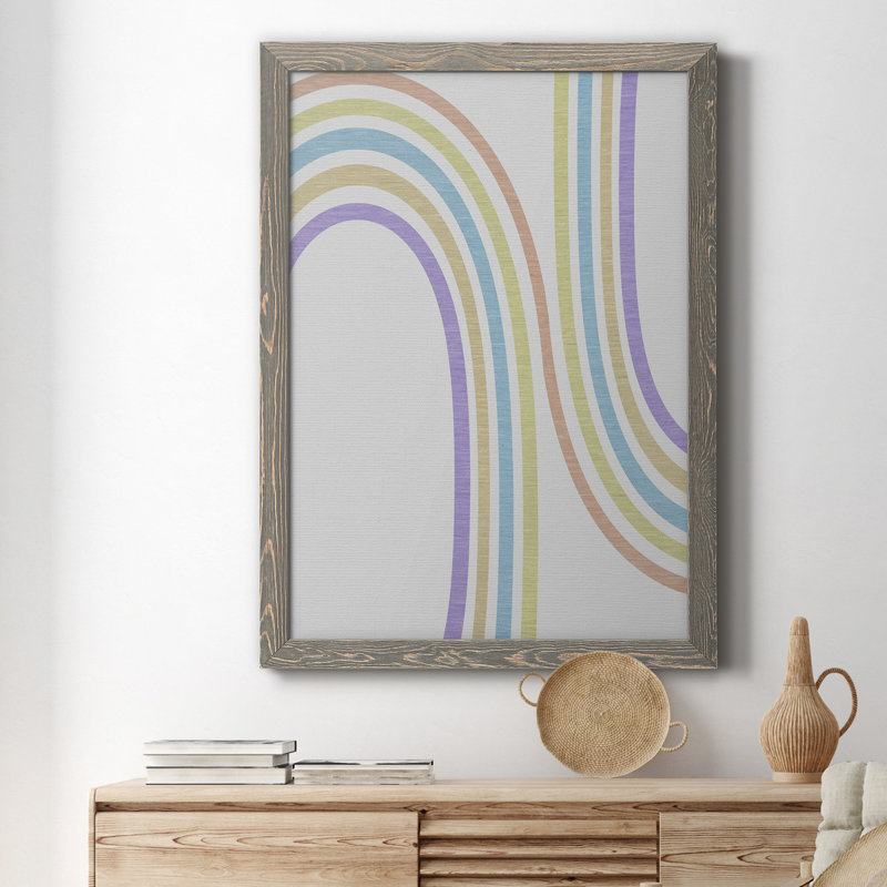Tubular Abstract III - Peinture sur toile encadrée, H 24 po x l 18 po x P 1,5 po, gris