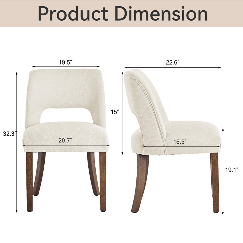 Ensemble de 6 chaises de salle à manger rembourrées avec pieds en bois, 6, Light Green