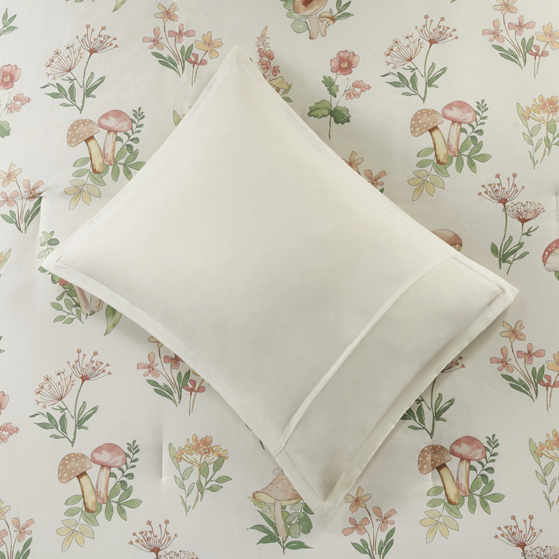 Édredon simple / simple TG avec garniture et imprimé de literie à motif floral