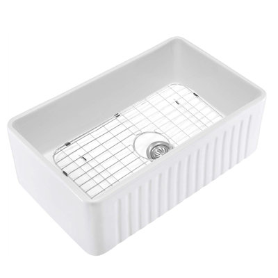 24'' L Single Bowl Fireclay Kitchen Sink