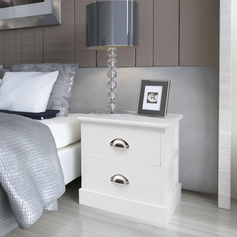 Zion French 2 Drawer Bedside Table, 2