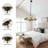 6 - Light Dimmable Gold Wagon Wheel Chandelier