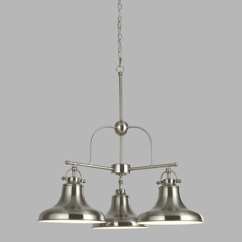Aldwych 3 - Light Shaded Chandelier, Stain Silver