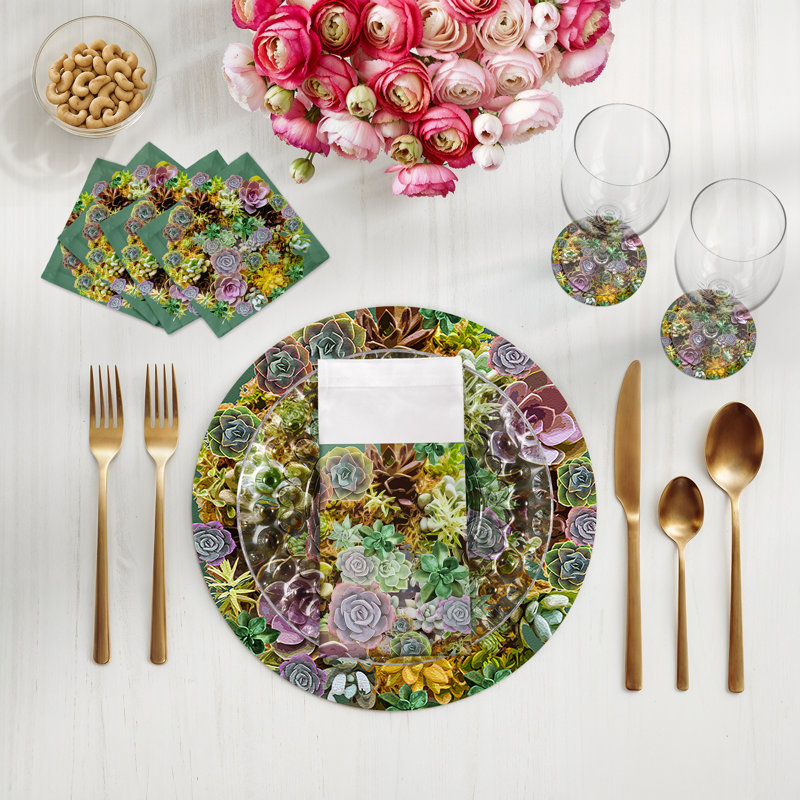 Square Napkins, Evergreen