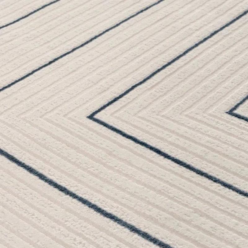Carmel Modern Geometric Cream/Navy Area Rug, Runner 80 x 300 cm