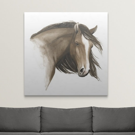 « i », reproduction d’art dépilée Wild Horse, H 35 po x l 35 po x P 1,5 po, Toile