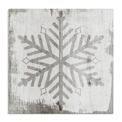 Winter Nature Snowflake Shape by Lil' Rue - Wrapped Canvas Painting