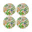 Sous-verres ronds en cuir Plumeria Tangerine-119015120