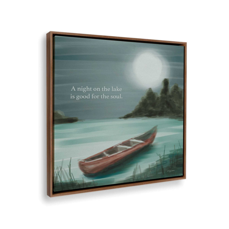 «Night on the Lake» par Molly Mattin, reproduction d'art, Toile avec cadre, L 30 po x H 30 po, Brun