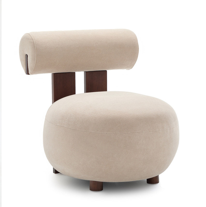 Chaise d'appoint moderne et sculpturale, beige, Beige