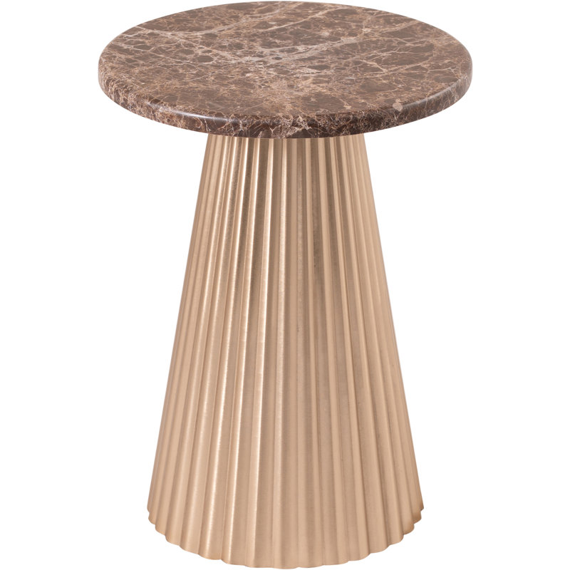 Table de bout Cindra, 15" Height, Brun, Laiton